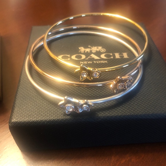 Coach Jewelry - Coach Wildflower 3 Piece Bangle Set Pave -New with Box